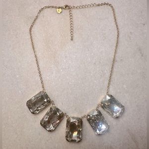 Touchstone Swarovski Crystal large statement necklace in gold